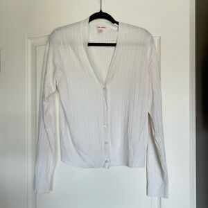 Joe Fresh White Button-Down Cardigan